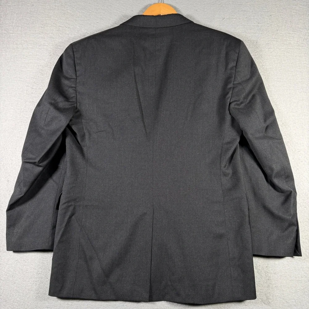 Jos. A. Bank Mens 41R Blazer Charcoal Gray 100% Wool 2-Button Sport Coat 3455A